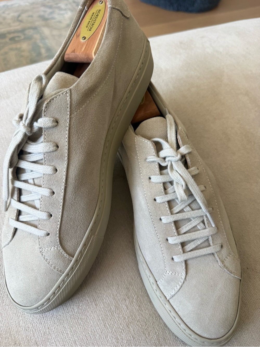 Common Projects Men's Suede Low-Top Sneakers in Light Taupe